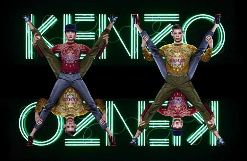 Simon Sabbah and Xiao and Wen Ju by Jean-Paul Goude for Kenzo fall winter 2012/13 campaign