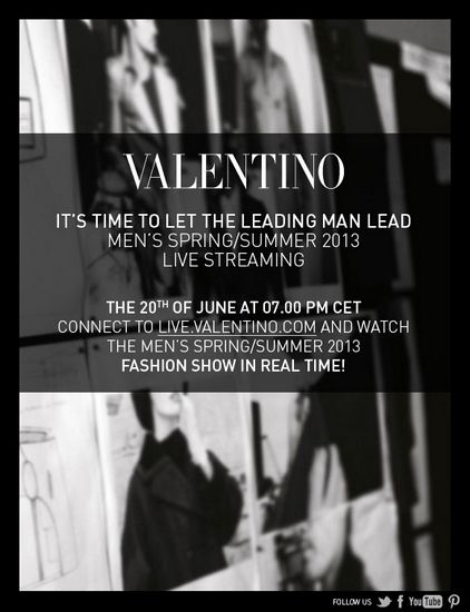 Valentino Men's spring summer 2013 show livestreaming