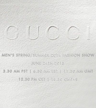 Gucci Menswear spring summer 2014 show livestreaming