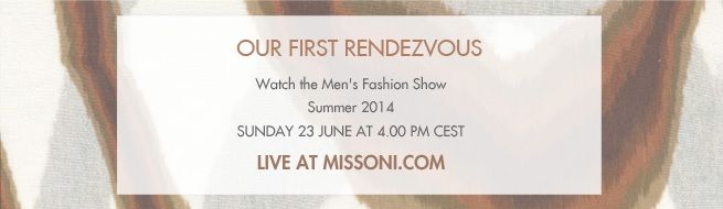 Missoni Mensweear spring summer 2014 show livestreaming