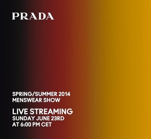 Prada Menswear spring summer 2014 show livestreaming