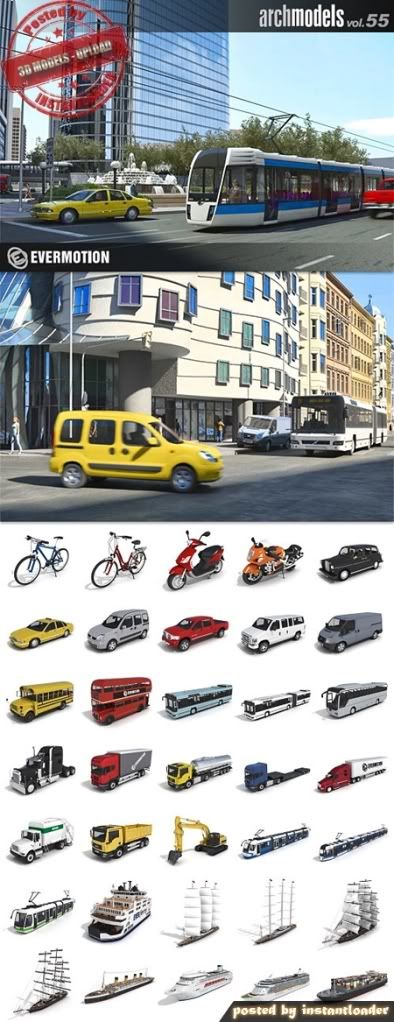 Archmodels Vol.55 - Street Vehicles and Ships 3D Models - 3D Models
