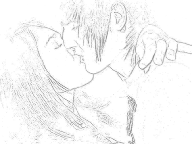 couple kissing drawing. Kissing Scene Couple Drawing