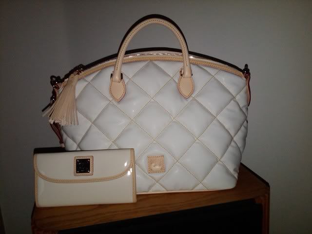 D&B ivory Spicy Quilted Satchel & cream Venus wallet