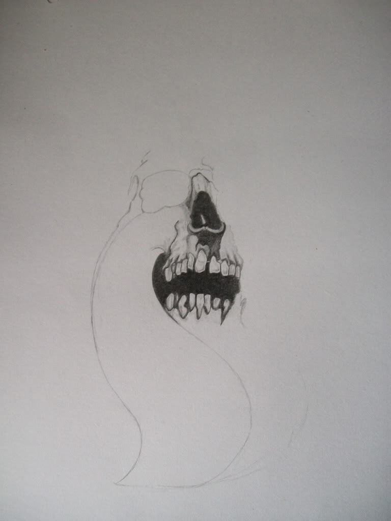 Calavera en grafito