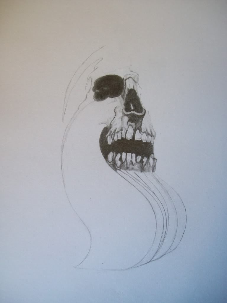 Calavera en grafito