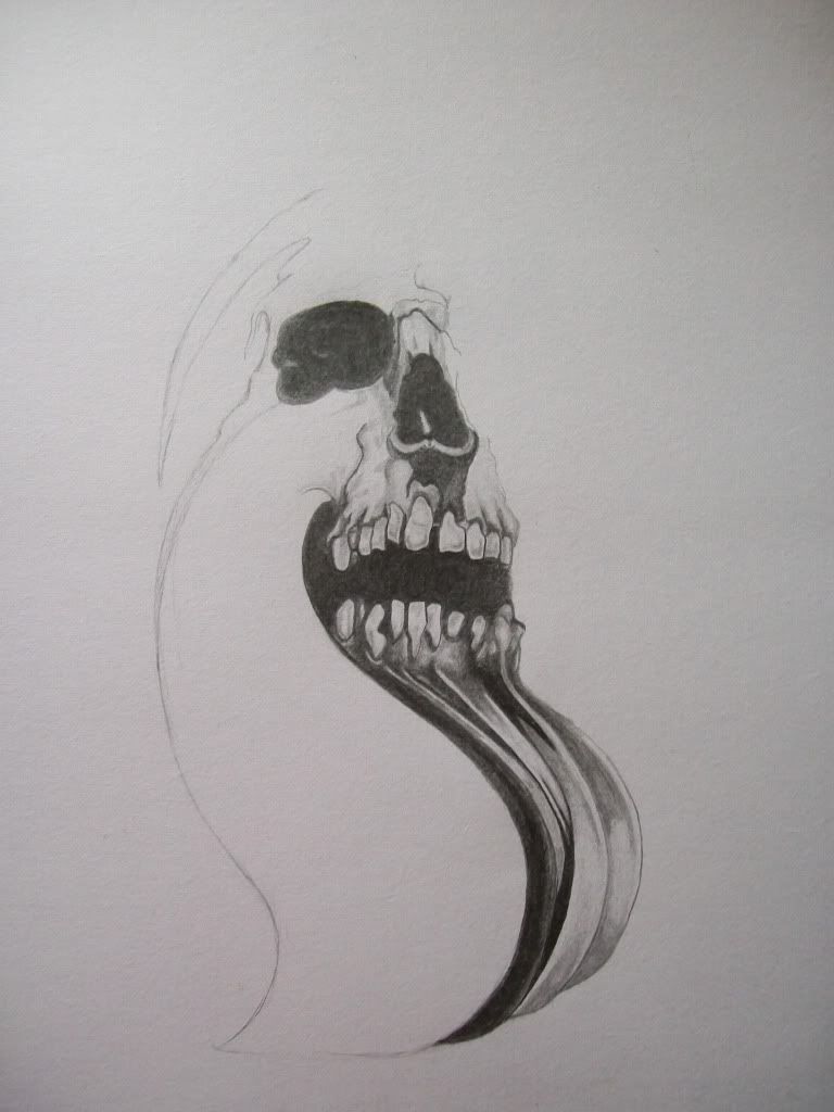 Calavera en grafito