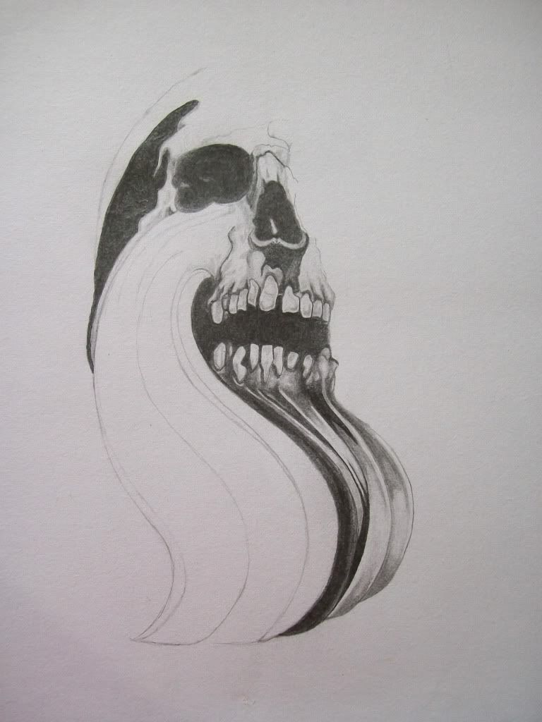 Calavera en grafito