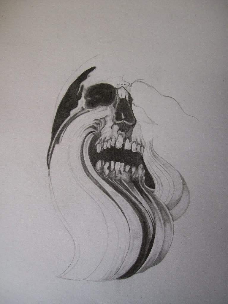 Calavera en grafito