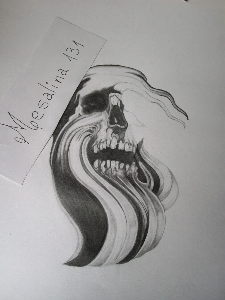 Calavera en grafito
