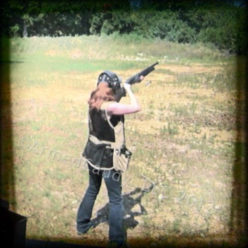 Female and One heck of a shotgunner!