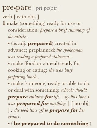 definition of prepare