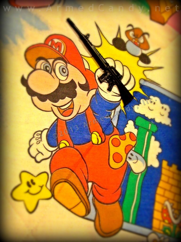 Super Mario loves an M-16