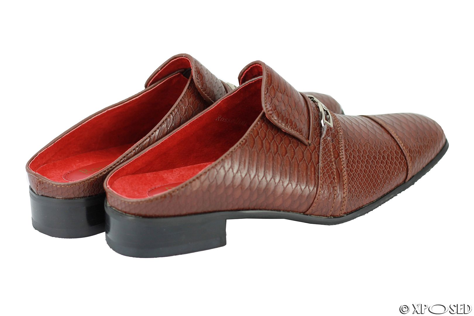 mens leather backless shoes