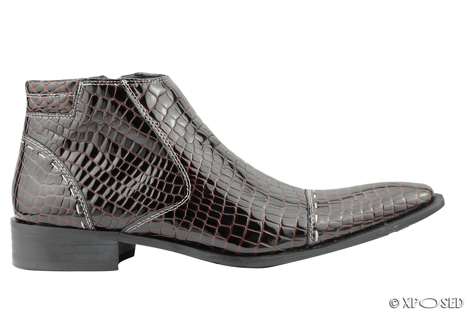 mens red snakeskin boots