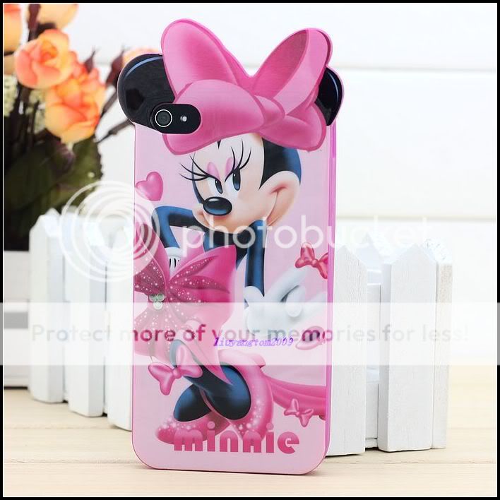 New 3D Disney Mickey Style TPU Soft Back Cover Case Skin For Iphone 4 