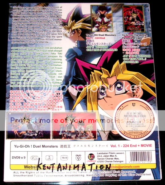 DVD Yu Gi Oh Yu Gi Oh Vol. 1   224 End Box Set + Bonus Movie Pyramid 