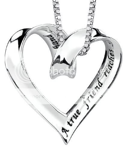 TRUE FRIEND Message Pendant Necklace Sterling Silver Gift for Best 