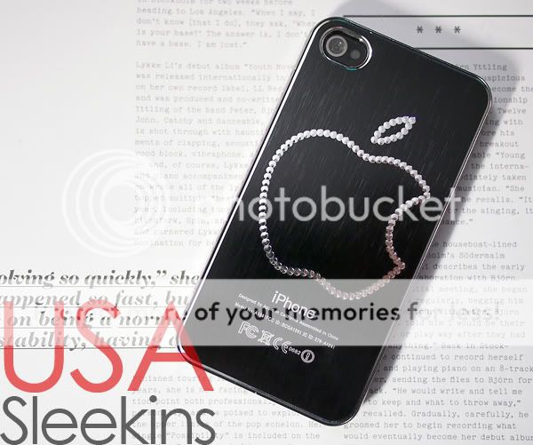 iPhone 4 4S BLING APPLE ALUMINUM CASE SILVER NEW HOT  