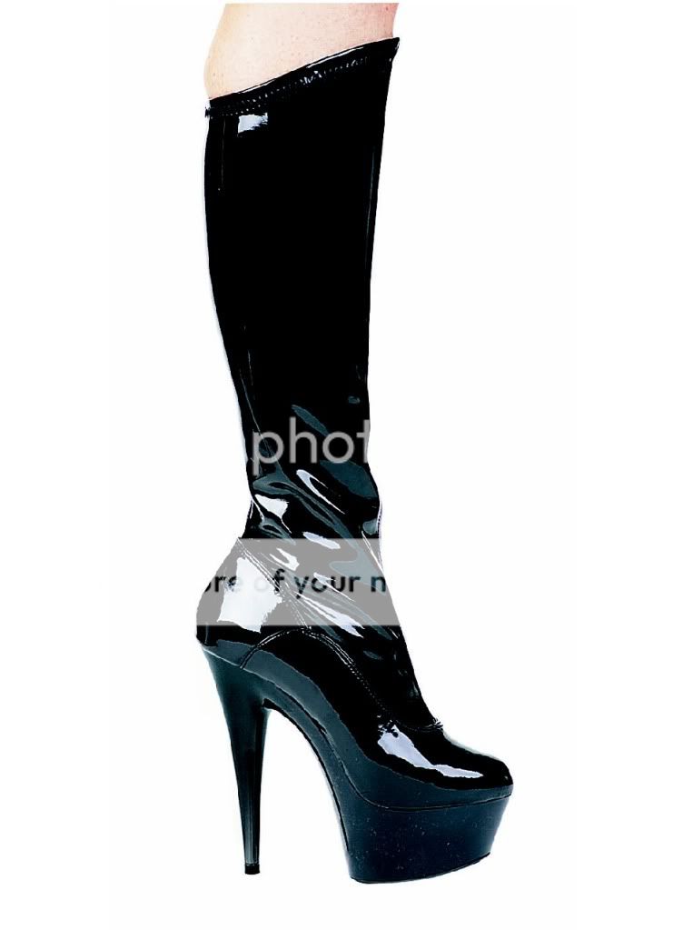   High Boots 2 Platform & 6 Stiletto Heels Black Red or White 609 Emma