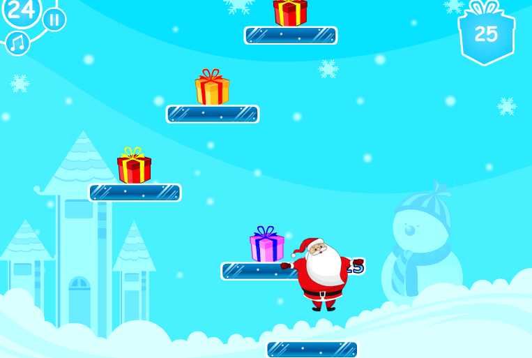 JumpSantaJump1 - Trổ tài khéo léo với game mini vui nhộn Ông Già Noel Nhặt Quà