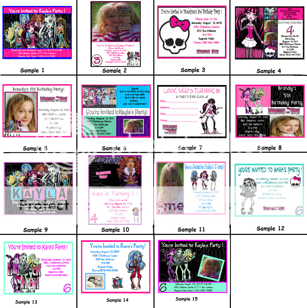 Monster High Invitations (10)  