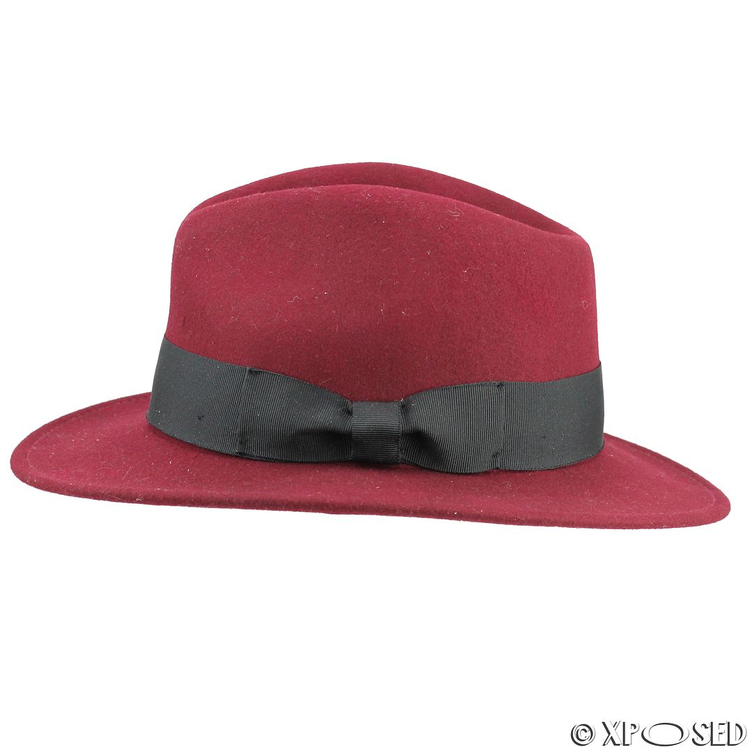 New 100% Felt Wool Crushable Fedora Trilby Wide Brim Hat Size S M L XL 5 Colour - Picture 24 of 24