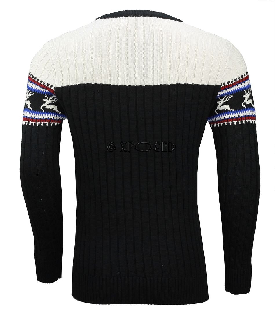 Mens Black Patterned Jumper | mens crew neck knitted patterned jumper long sleeve black Mens Black Patterned Jumper | mens crew neck knitted patterned jumper long sleeve black