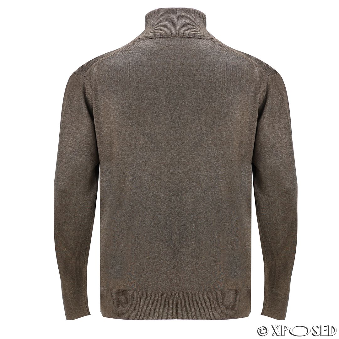 Mens Wool Mix Knit Polo Roll Turtle Neck Jumper Sweater Pullover Size M ...